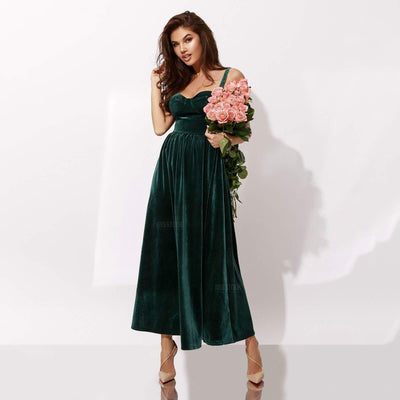 Abra Emerald Green Velvet Dress Dress
