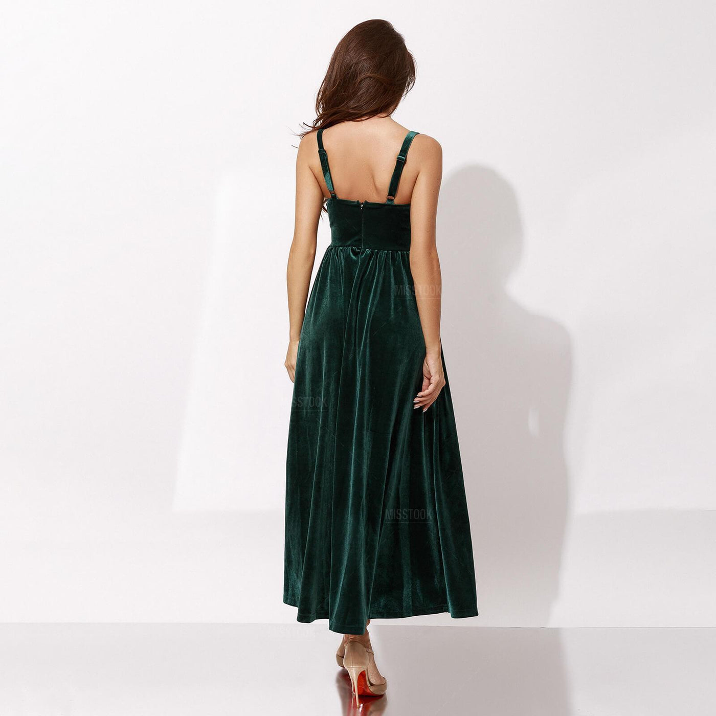 Abra Emerald Green Velvet Dress Dress