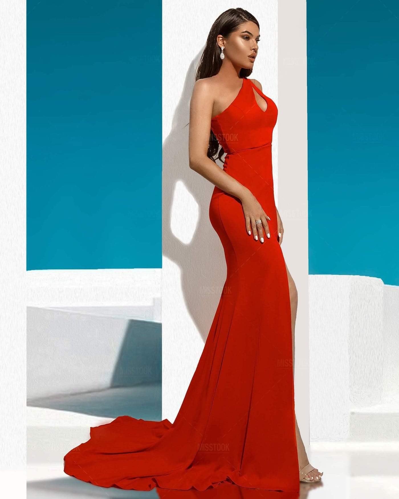 Arlene Black One Shoulder Asymmetric Maxi Dress Dress