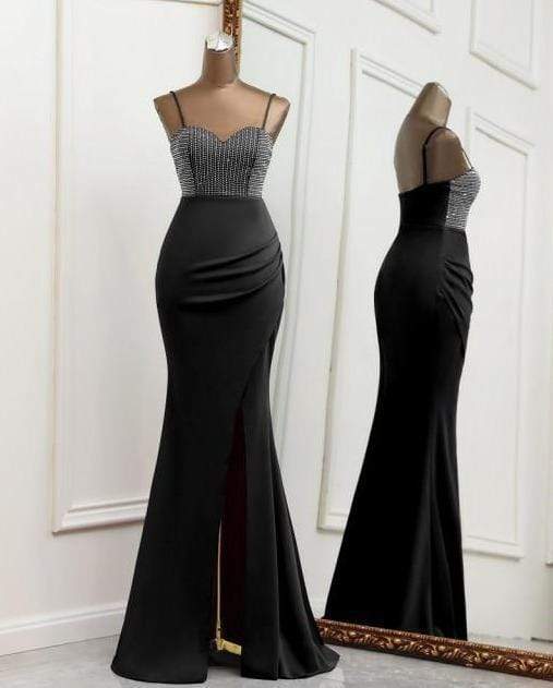 Helen Nude Maxi Jeweled Mermaid Dress Black / 14 -- Lable size XL Dress