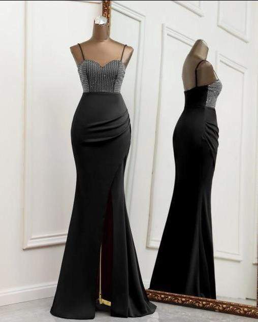 Helen White Maxi Jeweled Mermaid Dress Black / 2 -- Lable size S Dress