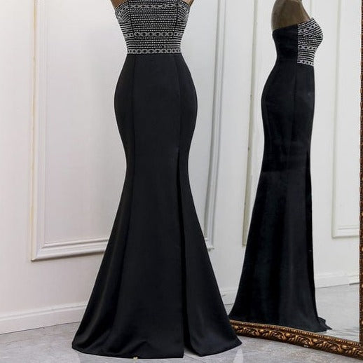 Bellina White Off Shoulder Maxi Dress black / US 4--Lable size M Dress