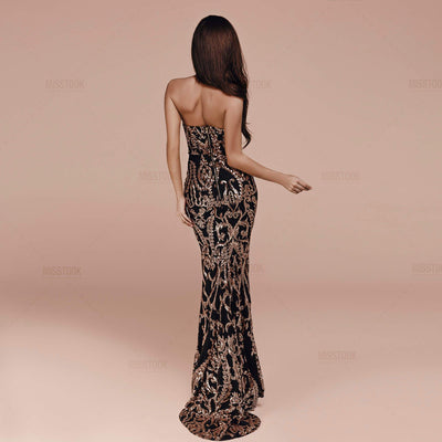 Vittoria Geometry Sequin Maxi Dress Black / XS Dress