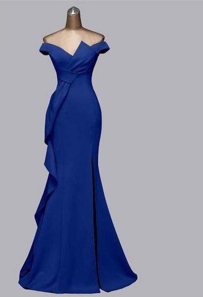 Odella Off Shoulder Ruffle Maxi Dress Blue / 14 -- Lable size XL Dress