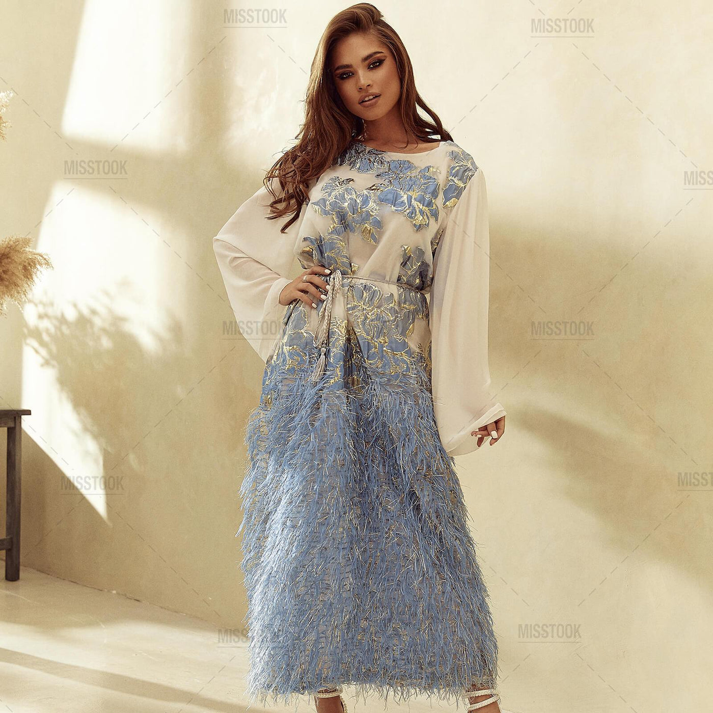 Arwa Light Blue Embroidery Dress Blue / L Dress
