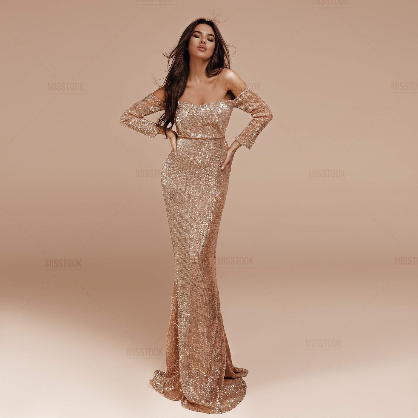 Jamila Champagne Gold Sequin Dress Champagne gold / XS Dress