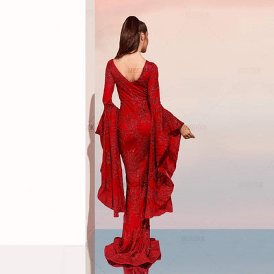Delilah Red Flare Maxi Dress Dress
