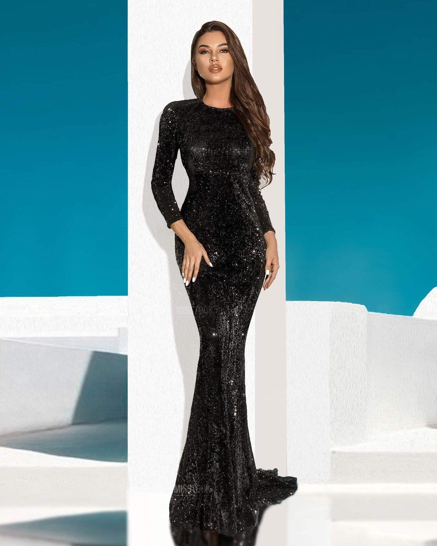 Elva Black Sequin Maxi Dress Dress
