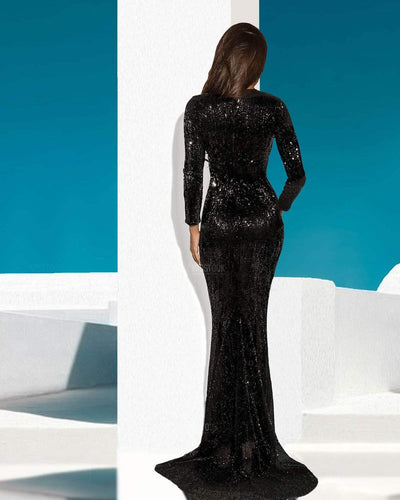 Elva Black Sequin Maxi Dress Dress