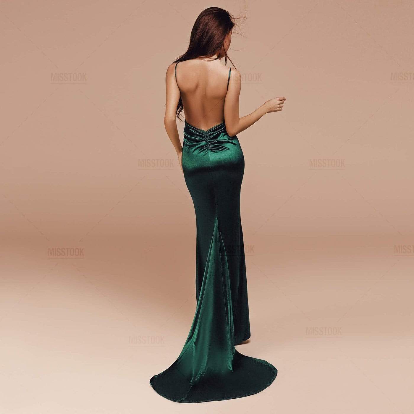 Eulalia Green Satin Dress Dress