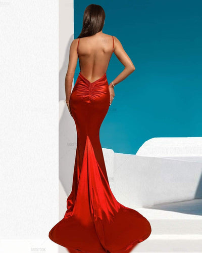 Eulalia Red Satin Dress Dress