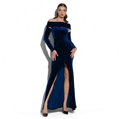 Gisane Velvet Off Shoulder Maxi Dress Dress