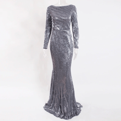 Elva Sequin Maxi Dress Gray / XS Dress