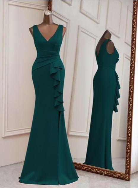 Dionne White Ruffled Maxi Dress Green / 10 -- Lable size L Dress