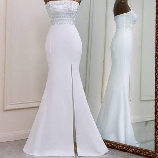 Bellina White Off Shoulder Maxi Dress Ivory / US 4--Lable size M Dress