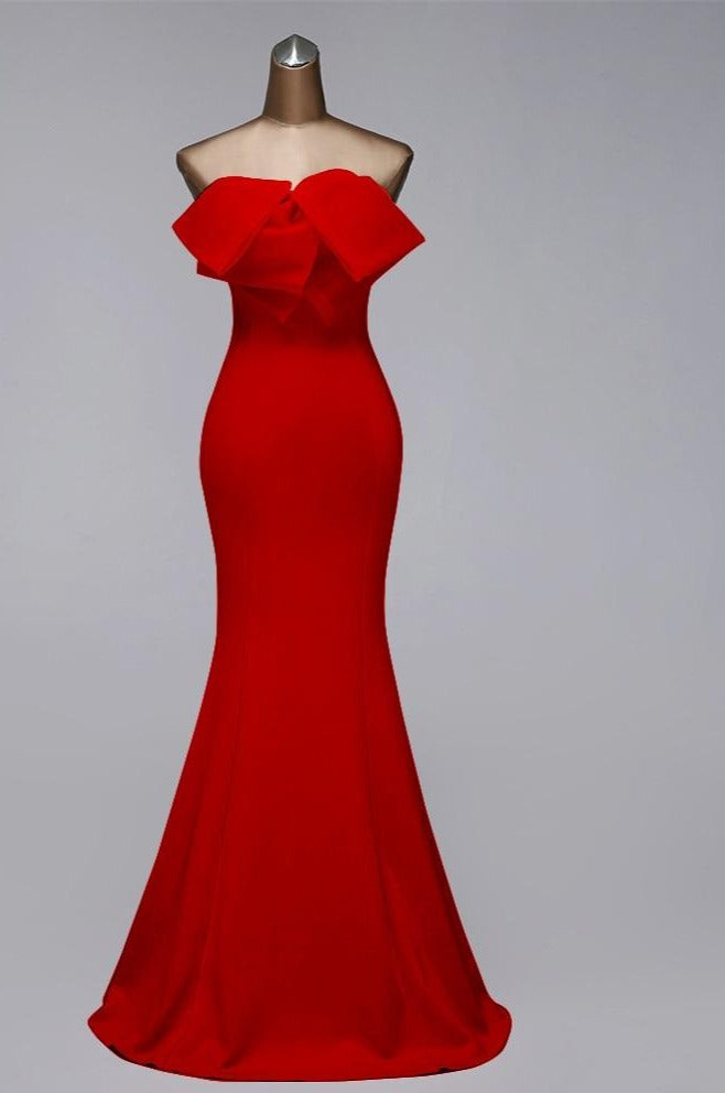 Lauren Front Bow Elegant Maxi Dress Dress
