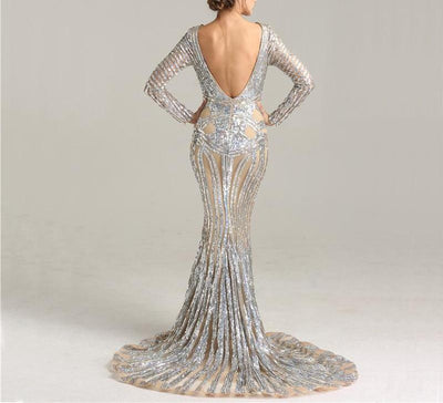 Misstook Label Backless Mermaid Evening Gown Dress
