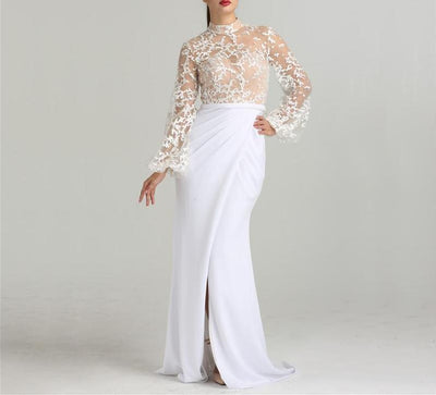 Misstook Label Chiffon White Dress Dress