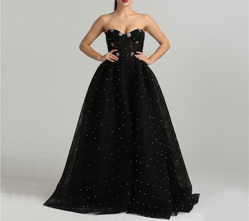 Misstook Label Handmade Jeweled Black Evening Dress Dress