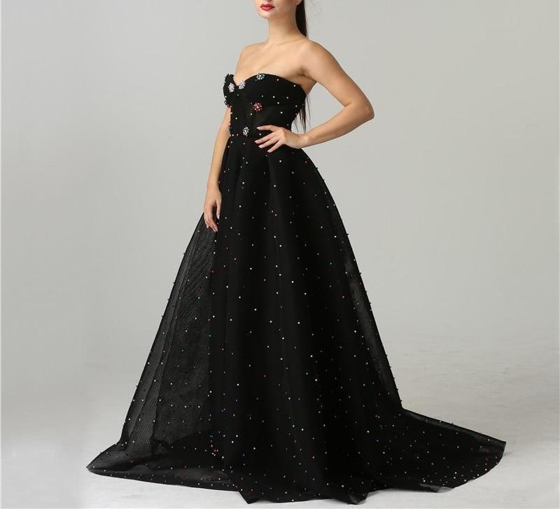Misstook Label Handmade Jeweled Black Evening Dress Dress