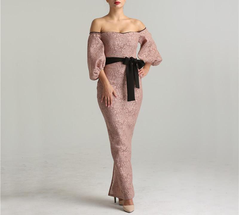 Misstook Label Lace Pink Evening Dress Dress