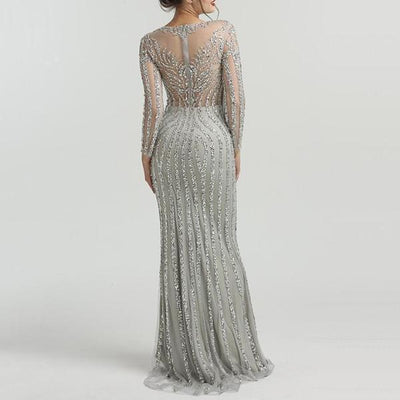 Misstook Label Silver Evening Gown Dress