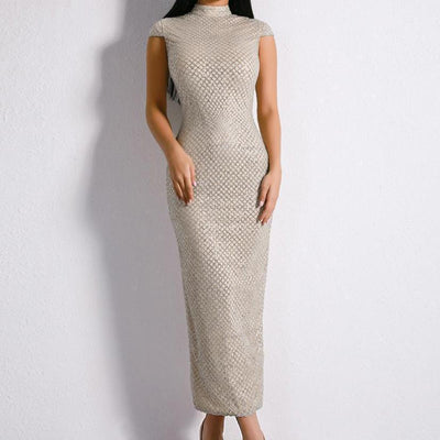 Pamella Short Sleeve Glitter Dress Dress
