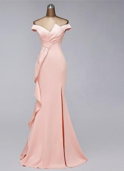 Odella Off Shoulder Ruffle Maxi Dress Pink / 12 -- Lable size XL Dress