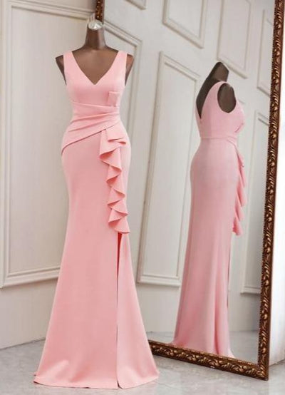 Dionne White Ruffled Maxi Dress Pink / 4 -- Lable size M Dress