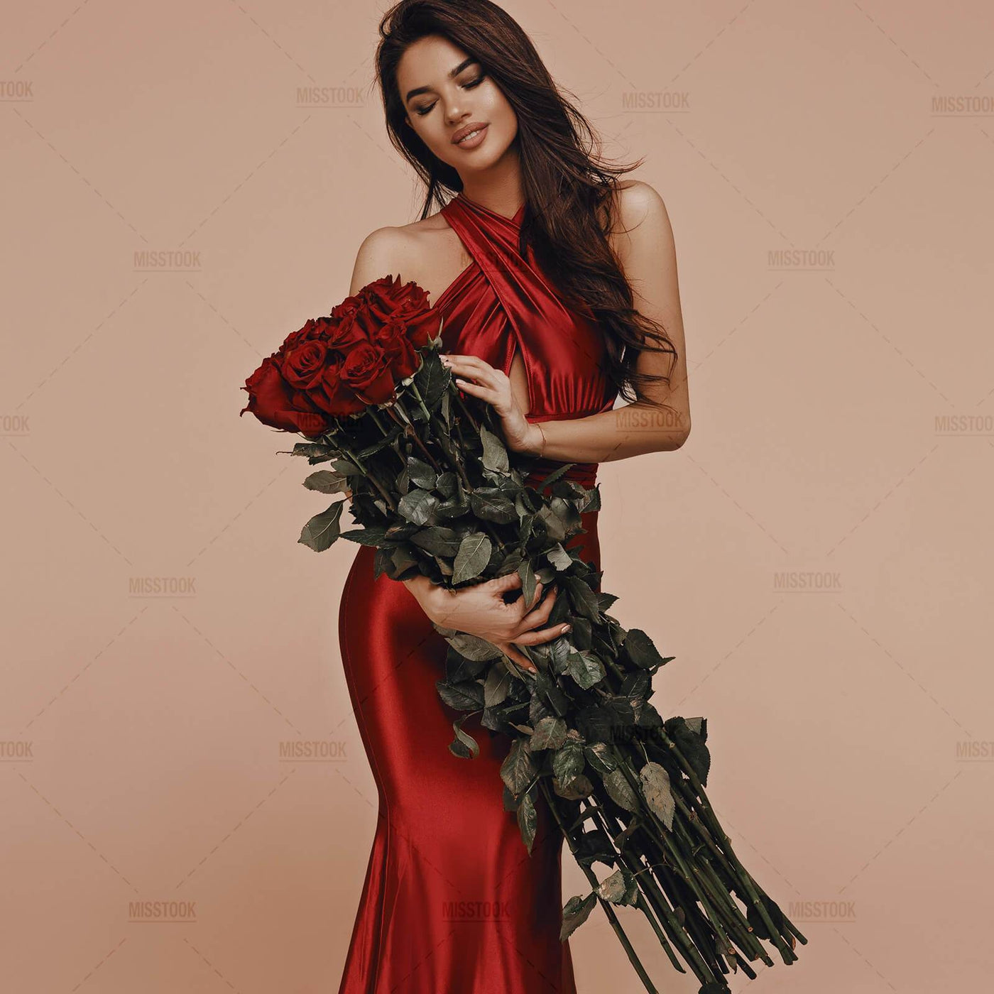 Sienna Backless Satin Dress Red / L Dress