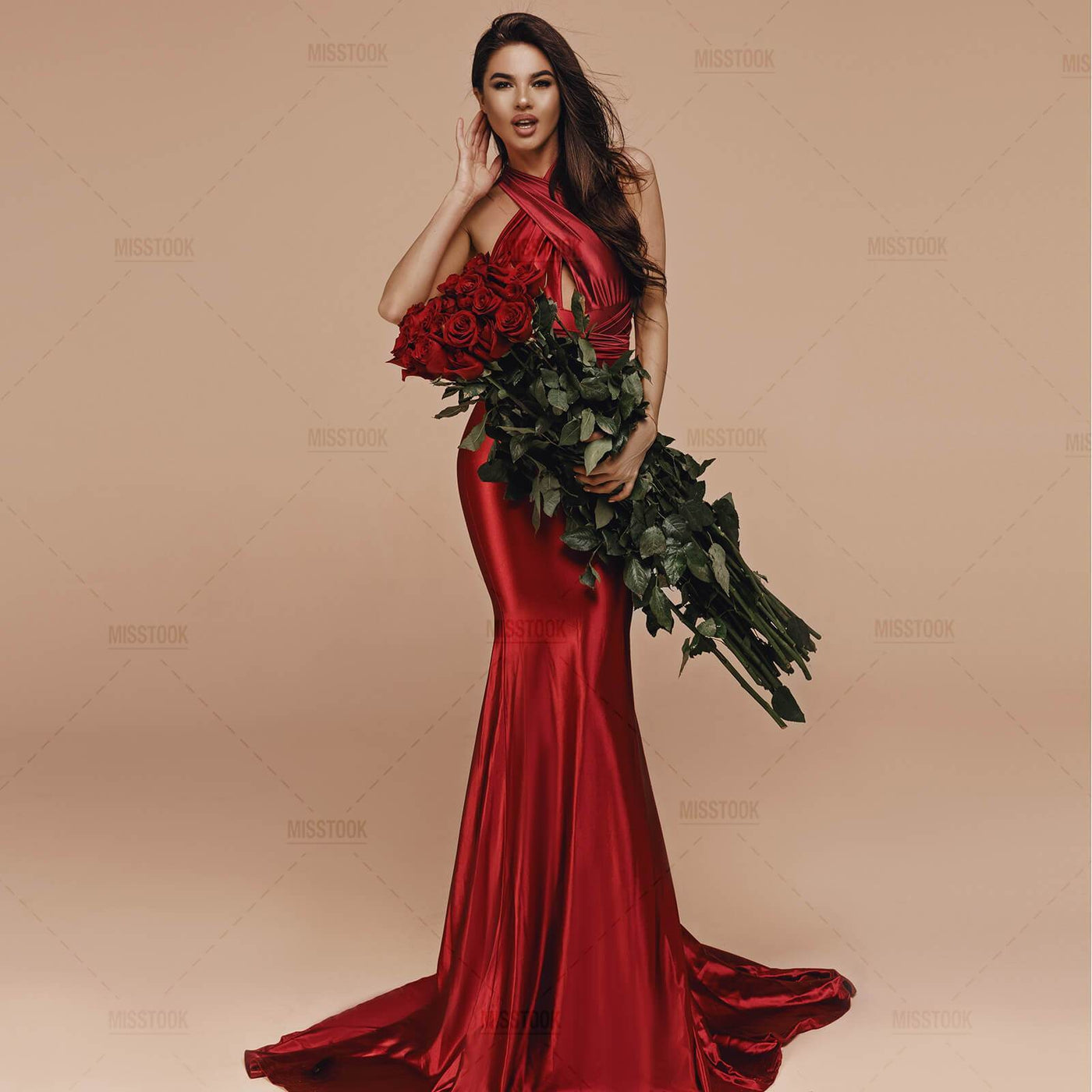 Sienna Backless Satin Dress Red / S Dress