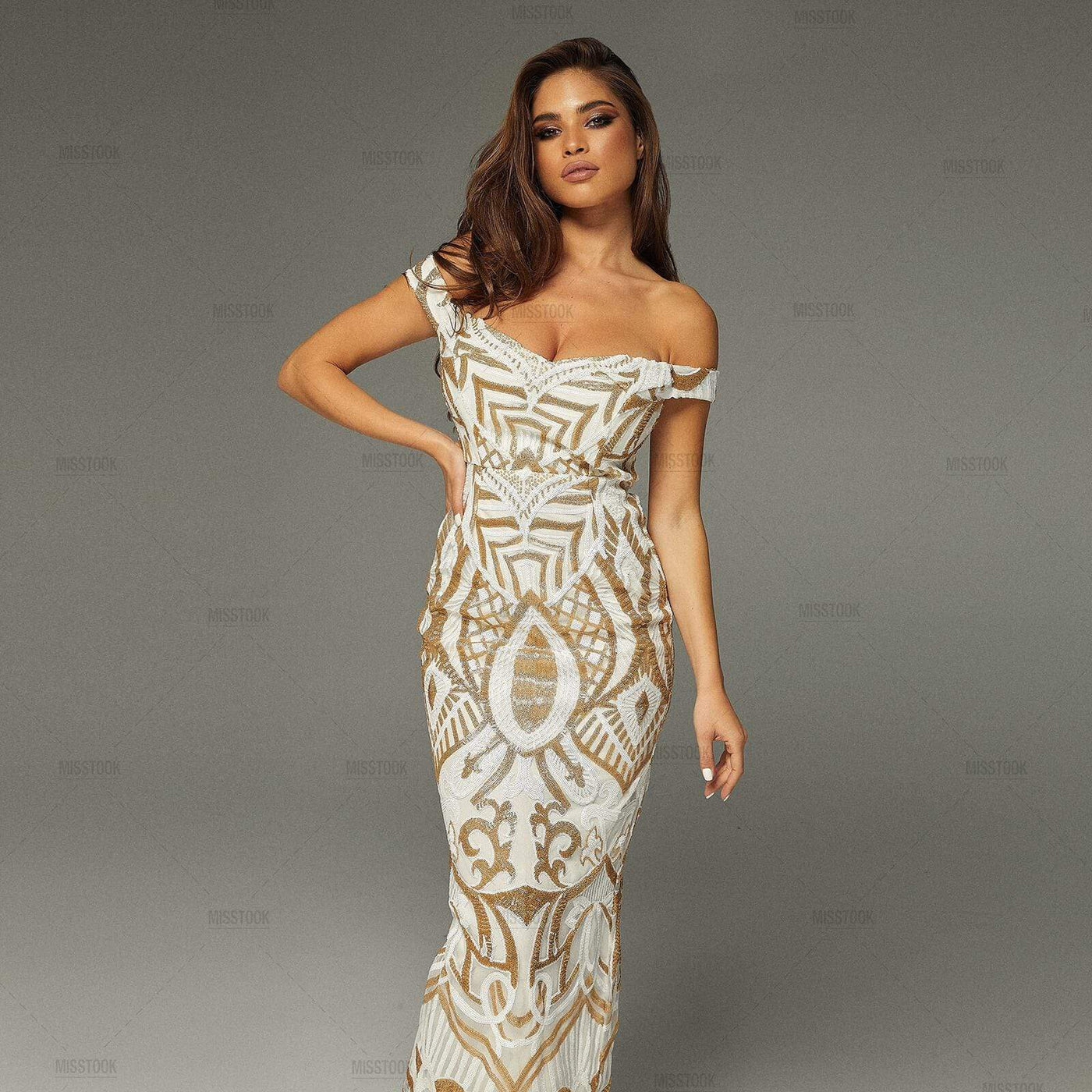 Regina White Sequined Midi Dress Dress