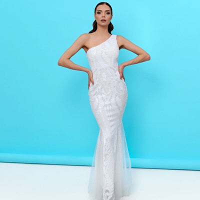Sariyah One Shoulder Sequined Maxi Dress Dress