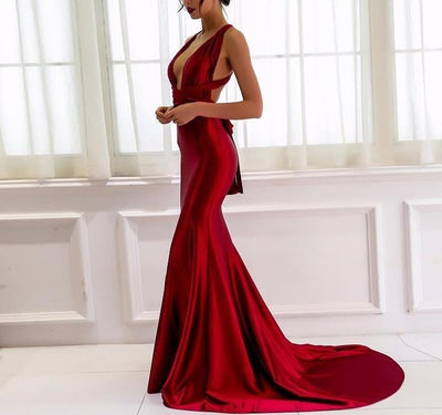 Sienna Backless Satin Dress Dress