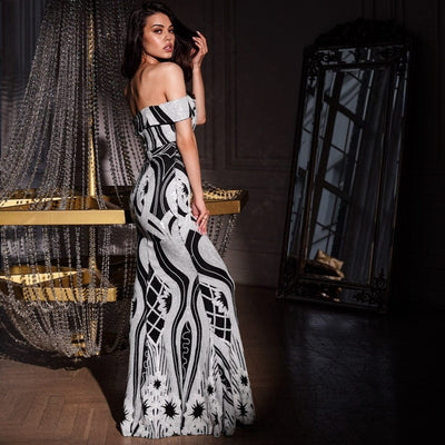 Sona Sequins Patterned Maxi Dress Dress