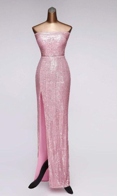 Talia Sequined Pink Strapless Maxi Dress Dress