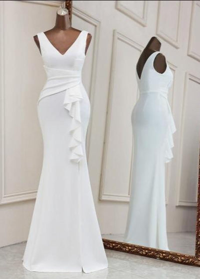 Dionne White Ruffled Maxi Dress White / 2 -- Lable size S Dress