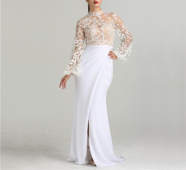 Misstook Label Chiffon White Dress white / 2 Dress