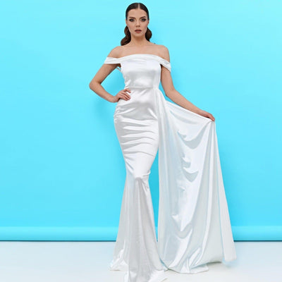 Cíntia White Satin Dress White / S Dress