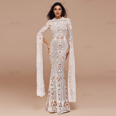 Safiya Glitter White Maxi Dress White / XS Dress