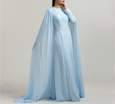 Misstook Label Chiffon Light Blue Dress Dress
