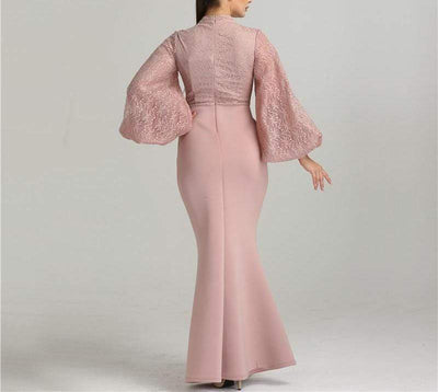 Misstook Label Lace Pink  Evening Dress