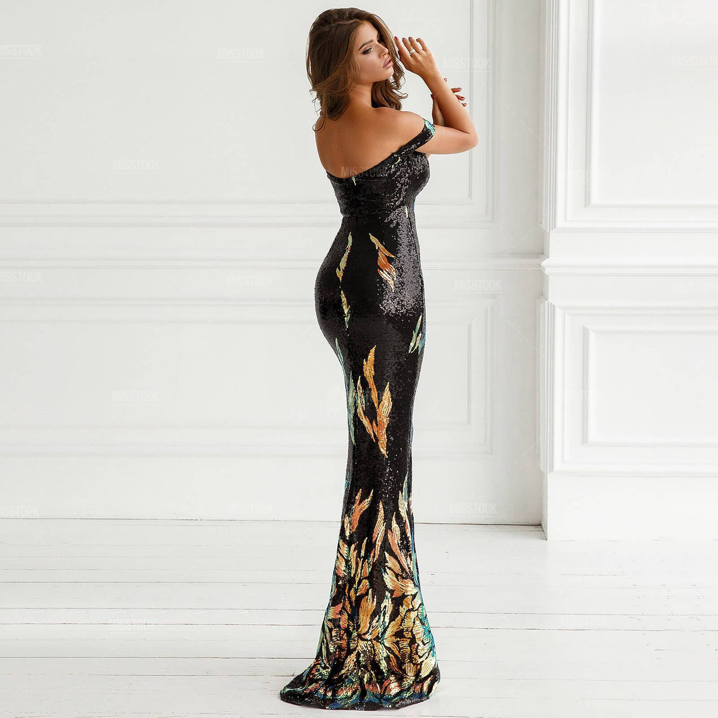 Naomi Azure Sequin Maxi Dress