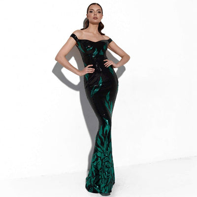Naomi Azure Sequin Maxi Dress