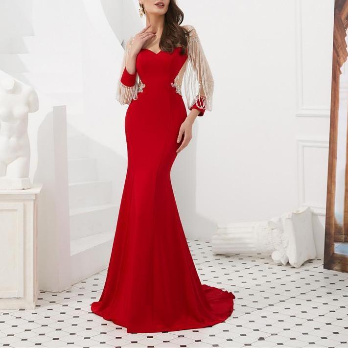 Misstook Label Red Mermaid Evening Dress red / 2